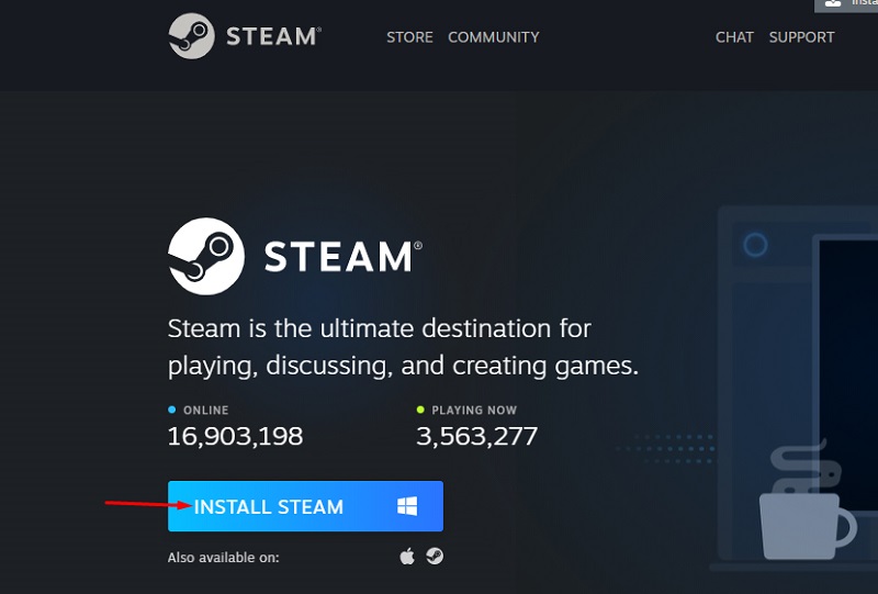 Bạn cần cài đặt Steam trước khi chơi game