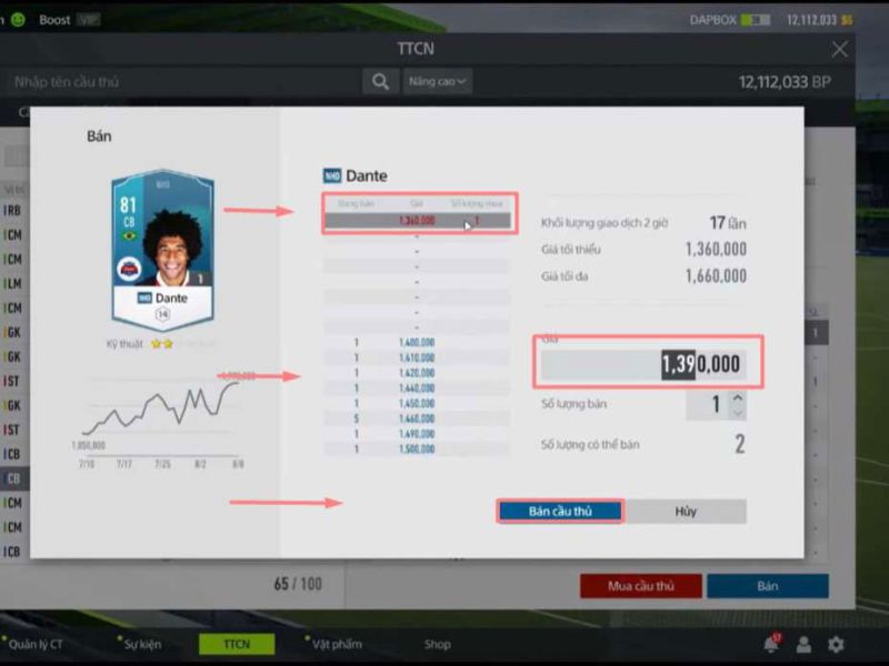 Cách bán cầu thủ trong Fifa Online 4 được giá tốt 
