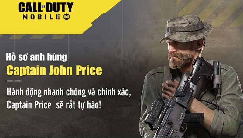 Captain John Price là nhân vật Call Of Duty Mobile nổi tiếng