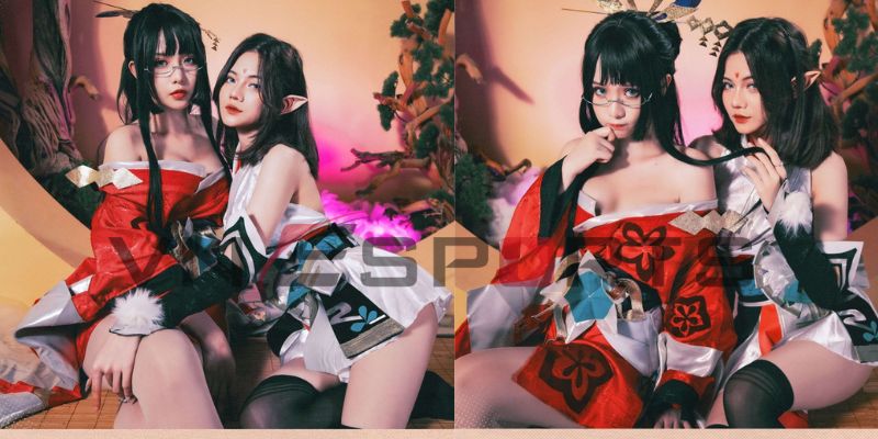 2 nữ coser gợi cảm trong trang phục cosplay Veres kimono