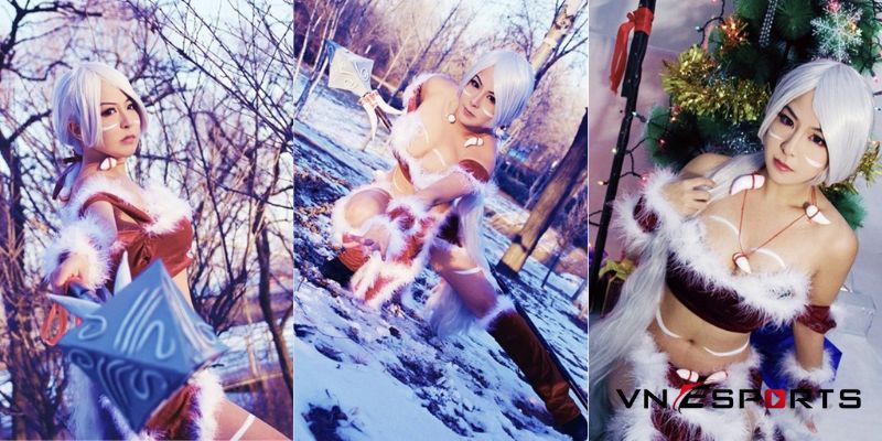 cosplay nidalle thỏ tuyết tạo dáng cuốn hút