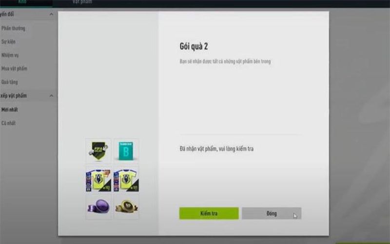Gói quà trong mã Code Fifa Online 4 mới nhất