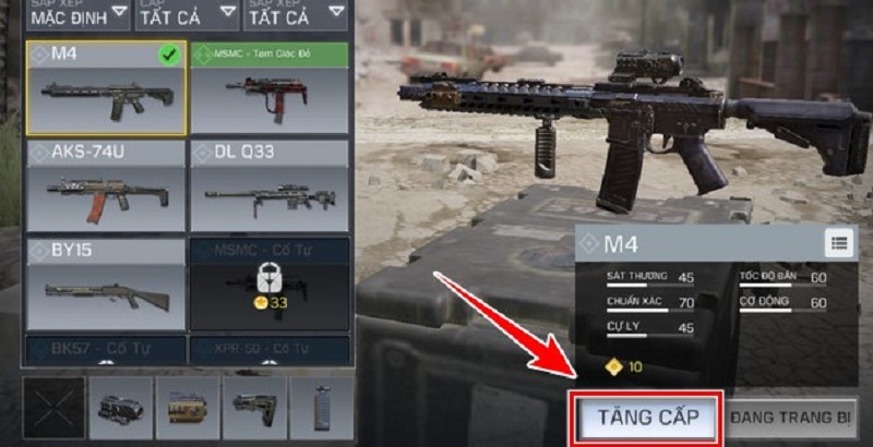 Hướng dẫn nâng cấp súng trong Call of Duty Mobile