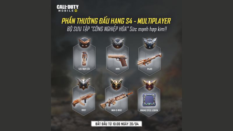 Thời gian và phần thưởng các rank trong Call Of Duty Mobile