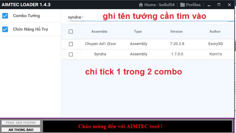 Tool hack game Liên Minh Huyền Thoại AimTec