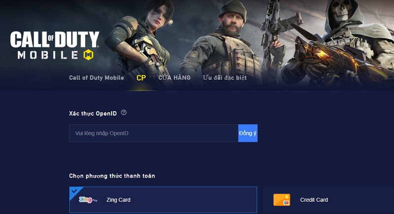Cách nạp Call of Duty Mobile tại trang ZingPay