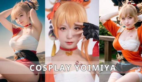 Yoimiya cosplay xinh lung linh với phiên bản người thật và AI sắc nét